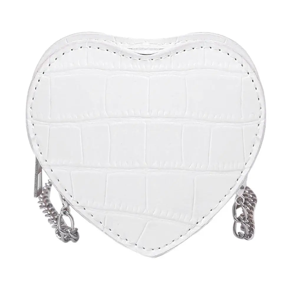 Women PU Leather Chain Crossbody Bag Heart Shoulder Messenger Handbag