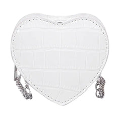 Women PU Leather Chain Crossbody Bag Heart Shoulder Messenger Handbag