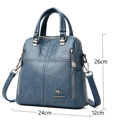 Leather Backpack Women Shoulder Bags Multifunction Travel Backpack School Bags