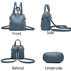 Leather Backpack Women Shoulder Bags Multifunction Travel Backpack School Bags