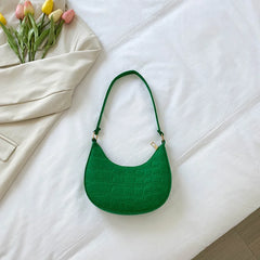 Green Leather Tote Bag Women Handbag Mini Chain Shoulder Pouch