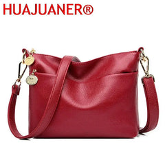 Ladies Leather Crossbody Bag with Tassel, Burgundy