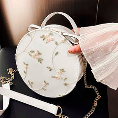 Lovely Lace Round Handbag High PU Leather Crossbody Bags For Women