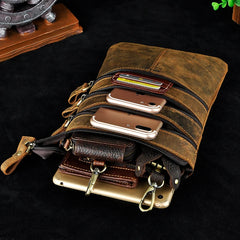 Retro Leather Waist Belt Bag Chest Pack Sling Bag Male 8712