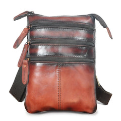 Retro Leather Waist Belt Bag Chest Pack Sling Bag Male 8712