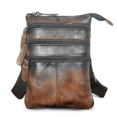 Retro Leather Waist Belt Bag Chest Pack Sling Bag Male 8712