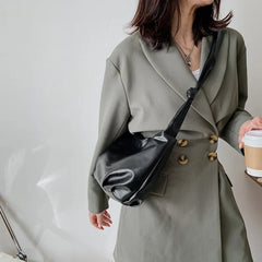 Hot Pure Colour High PU Leather Women Crossbody Bag Small Subaxillary Bag