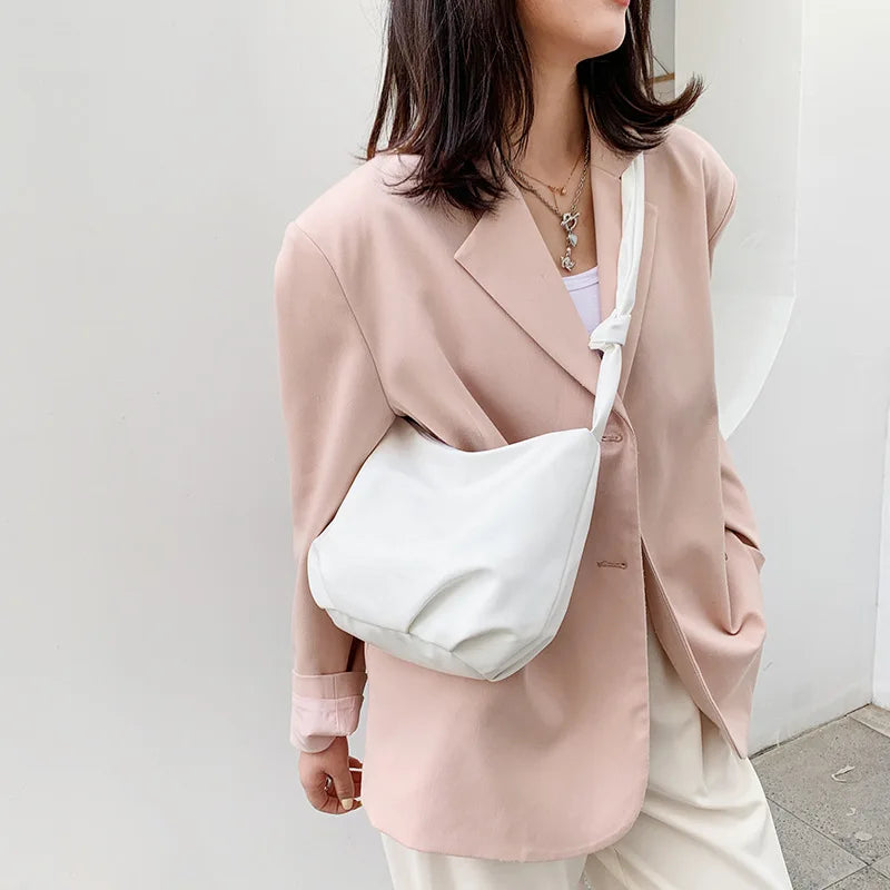 Hot Pure Colour High PU Leather Women Crossbody Bag Small Subaxillary Bag