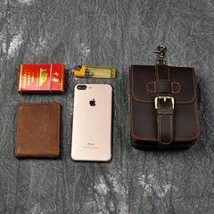Hot Leather Travel Hook Fanny Waist Belt Pack Phone Cigarette Pouch Case for Men