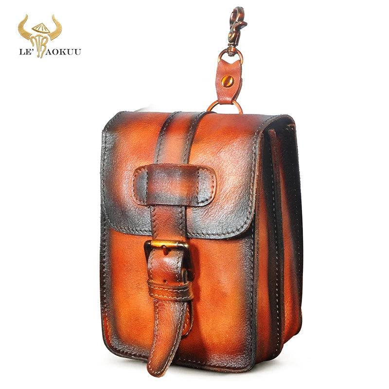 Leather Travel Waist Belt Pack Bag For Men 016