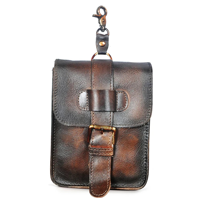 Hot Leather Travel Hook Fanny Waist Belt Pack Phone Cigarette Pouch Case for Men