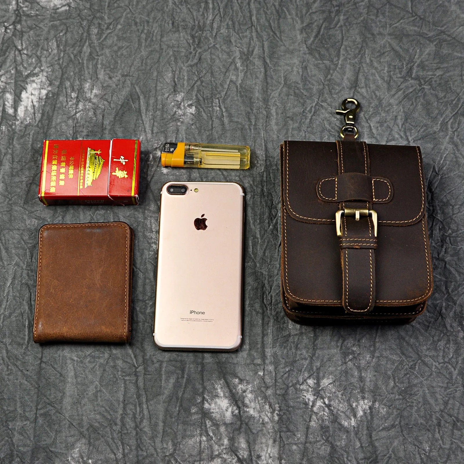 Leather Travel Waist Belt Pack Bag Phone Pouch Case For Men