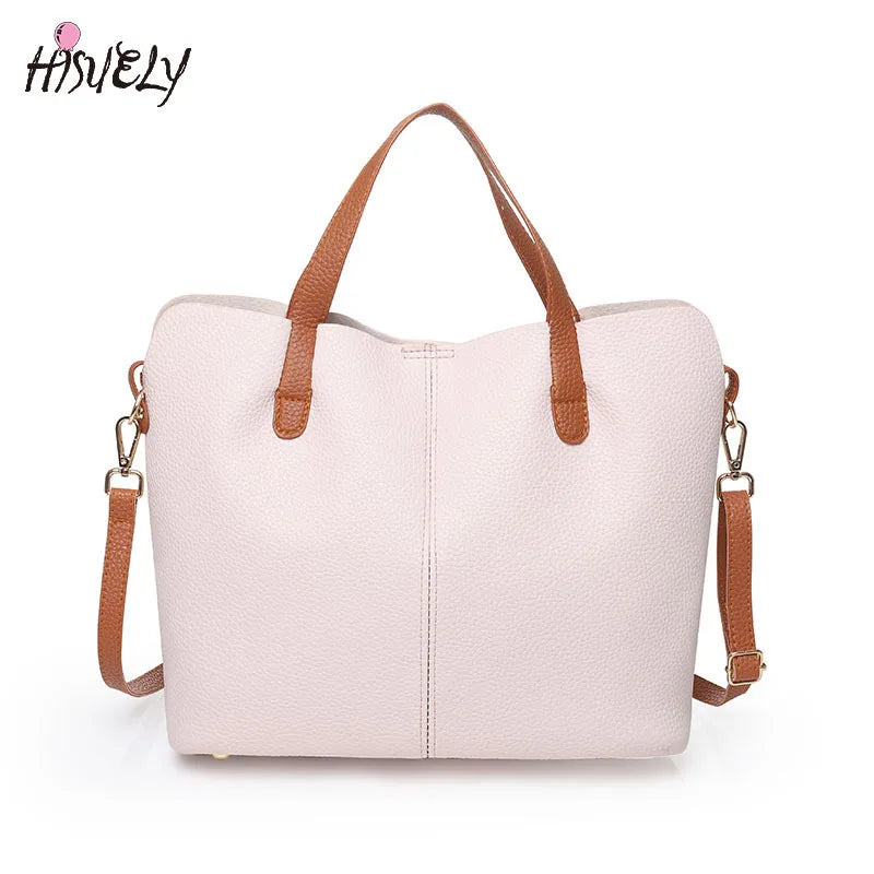 Hot Red Women PU Leather Handbags Large Capacity Shoulder Bags