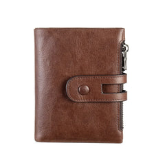 Retro Men's Leather Wallet RFID Anti-theft Cowhide Casual Wallet