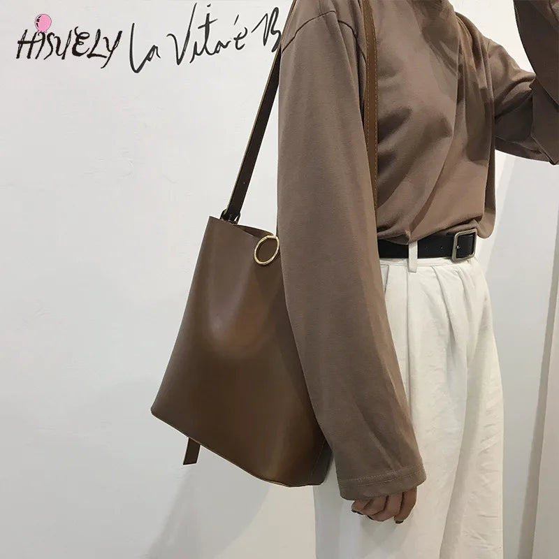 Retro Soft Women Crossbody Bags Vintage Shoulder Bags Top-handle
