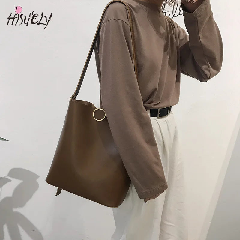 Retro Soft Women Crossbody Bags Vintage Shoulder Bags Top-handle