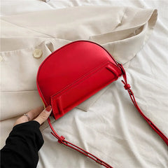 Hot Saddle Crossbody Bag Pu Leather Small Shoulder Handbag Vintage Solid Bag
