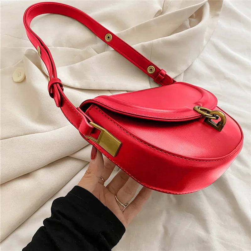 Hot Saddle Crossbody Bag for Women Vintage Shoulder Handbag Purse