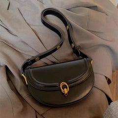 Hot Saddle Crossbody Bag Women's Pu Leather Small Shoulder Handbag Solid Vintage