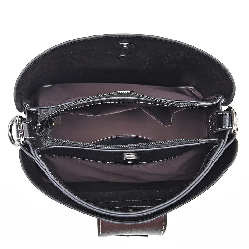 Retro Casual Bucket Bag Women One-shoulder Messenger Bag
