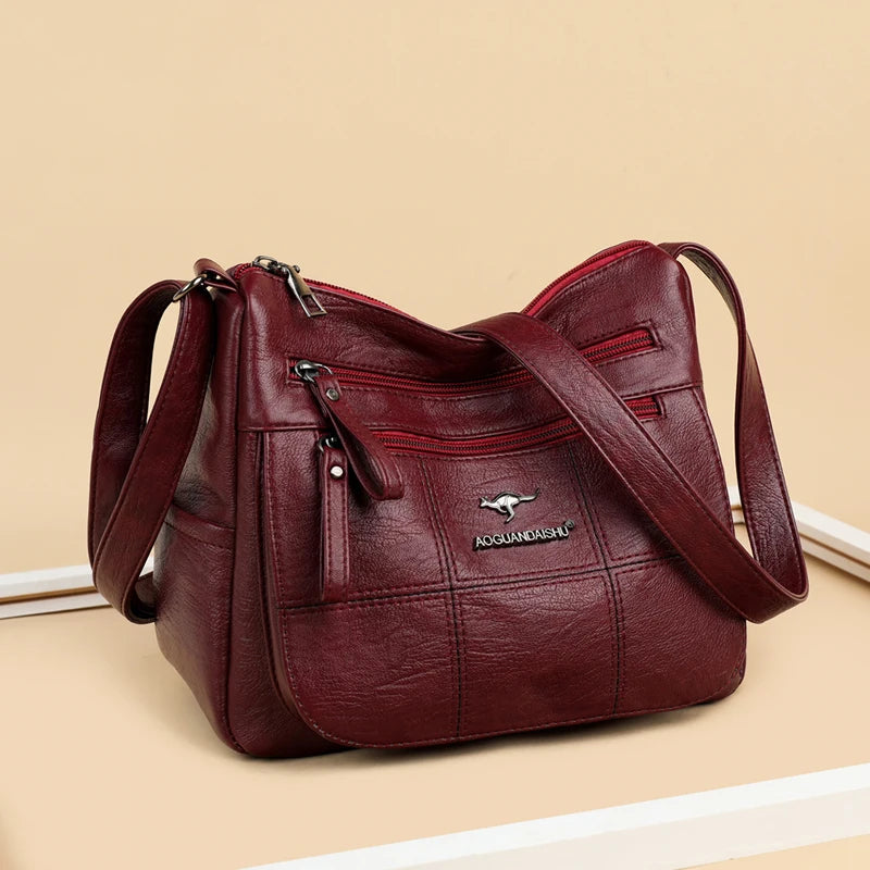 Soft Leather Handbags Purses Women Shoulder Crossbody Messenger Bags