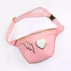 Personalized Glitter Chenille Patches Waist Bag