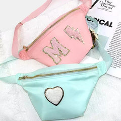 Personalized Glitter Chenille Patches Waist Bag