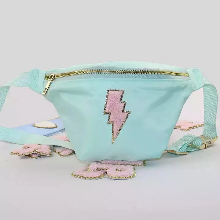 Personalized Glitter Chenille Patches Waist Bag