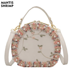 Sweet Lace Round Handbag Women Crossbody Bags