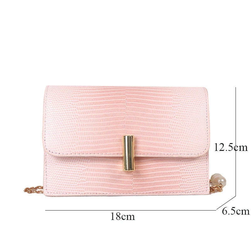 Sweet Square Solid Handbags PU Leather Crossbody Bags for Women