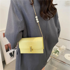 Sweet Square Solid Handbags PU Leather Crossbody Bags for Women