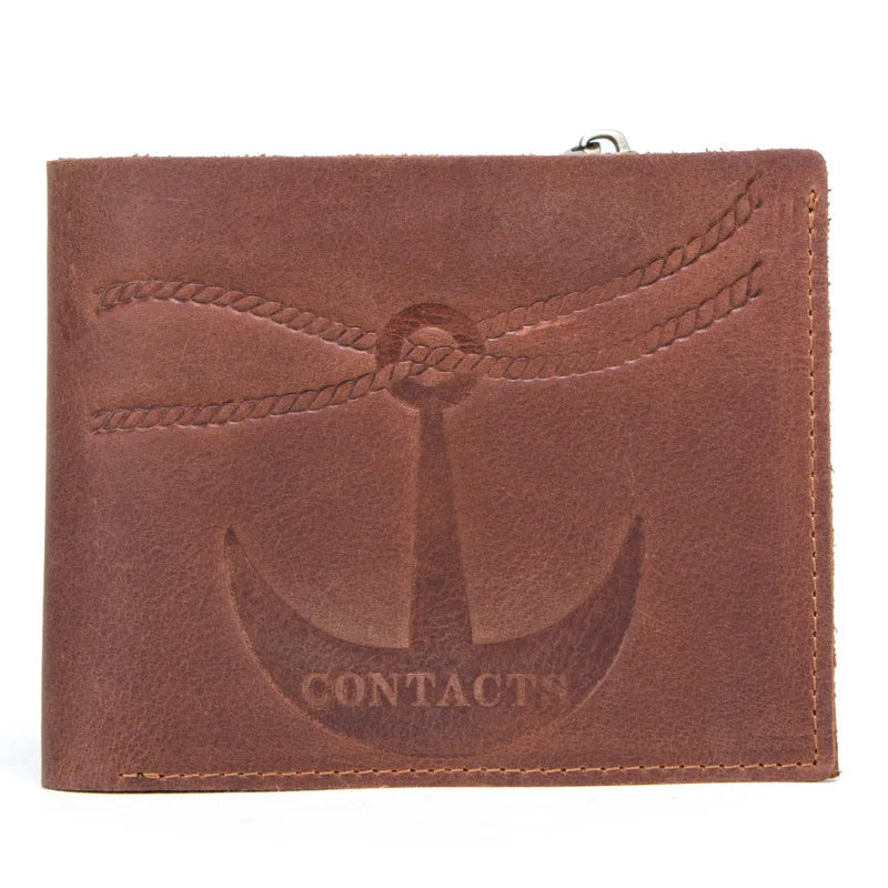 Vintage Crazy Horse Leather Men's Wallet Lightweight Cow Leather Wallet
