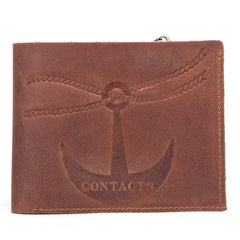 Vintage Crazy Horse Leather Men's Wallet Lightweight Cow Leather Wallet