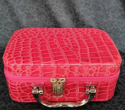 Women Beauticians Cosmetic Bags Travel Handbags PU Leather Organizer Makeup Bag