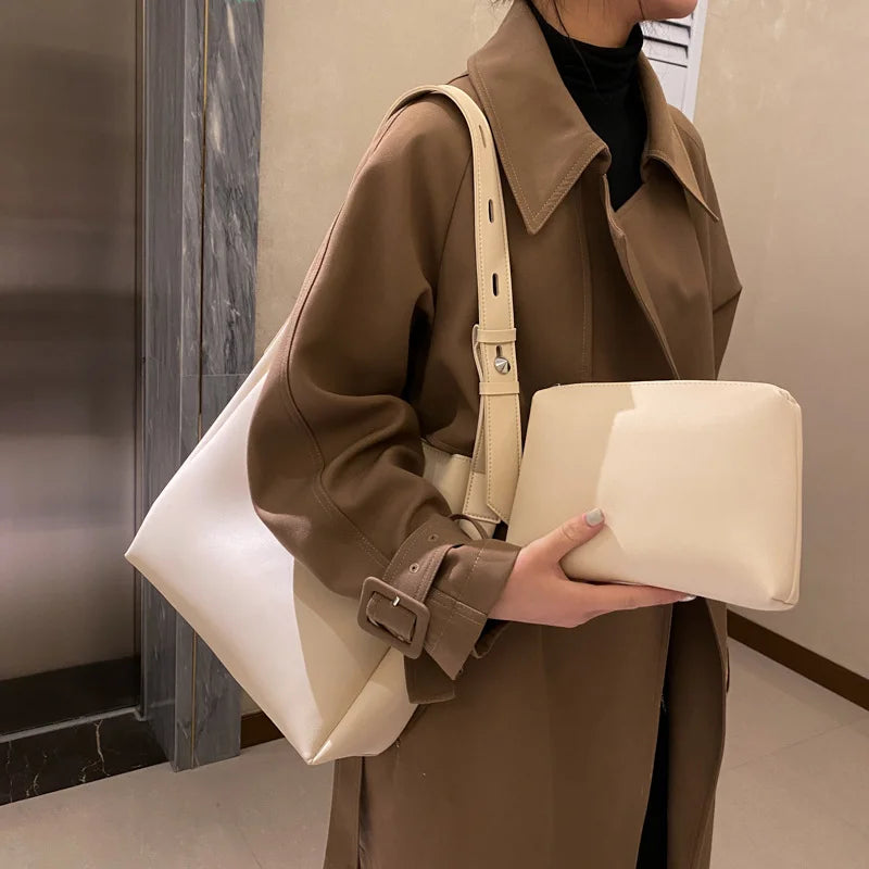 Stylish Women's Handbag Set - Large Capacity Shoulder Bags