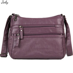 Vintage Leather Crossbody Bag Small Hobo Shoulder Bag Pockets Ladies Messenger