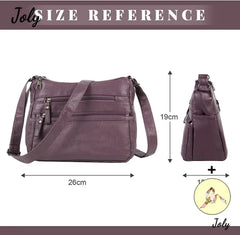 Vintage Leather Crossbody Bag Small Hobo Shoulder Bag Pockets Ladies Messenger