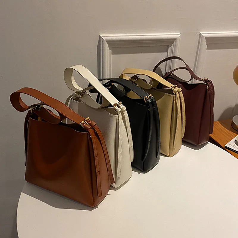 Hot Women's Handbags Retro Large Capacity Shoulder Bags High PU Leather Bags