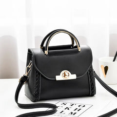 Hot Woven Handbag Women Lock Buckle Small Square Bag All-match Single Shoulder B