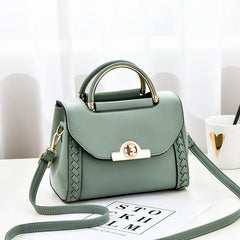 Hot Woven Handbag Women Lock Buckle Small Square Bag All-match Single Shoulder B