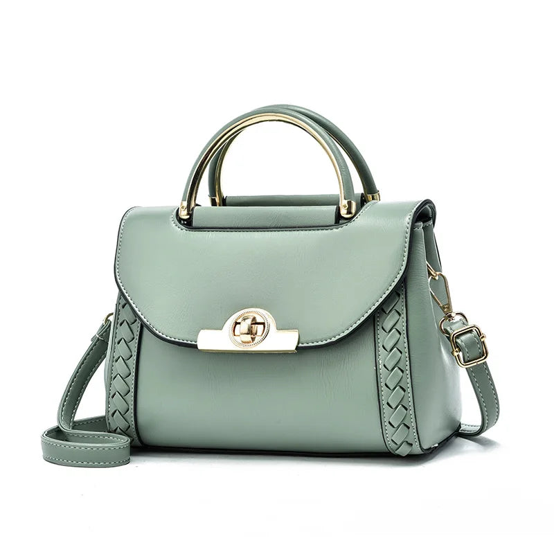 Hot Woven Handbag Women Lock Buckle Small Square Bag All-match Single Shoulder B