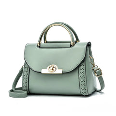 Hot Woven Handbag Women Lock Buckle Small Square Bag All-match Single Shoulder B