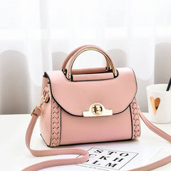 Hot Woven Handbag Women Lock Buckle Small Square Bag All-match Single Shoulder B