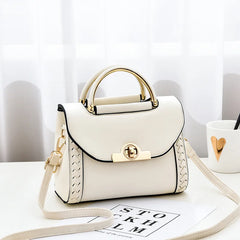 Hot Woven Handbag Women Lock Buckle Small Square Bag All-match Single Shoulder B