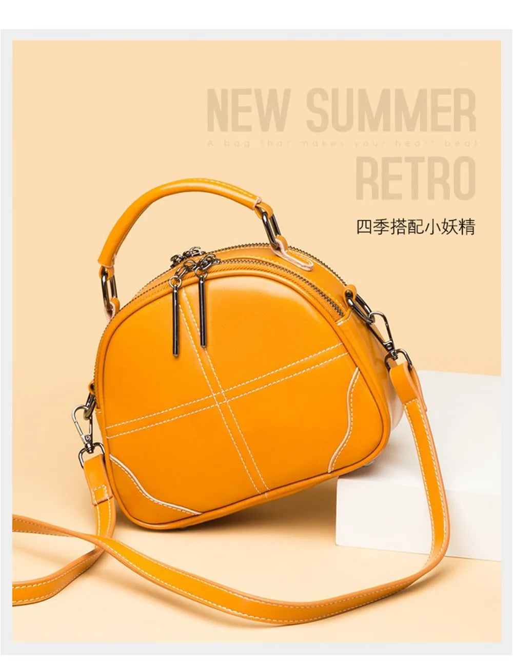 High Cow Leather Women Handbag Lady Shoulder Bag