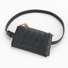 Faux Leather Waist Bag Retro Pouch Chain Belt