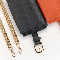 Faux Leather Waist Bag Retro Pouch Chain Belt