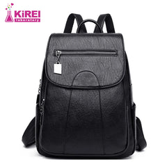 Women's Large-Capacity Leather Backpack - Anti-Theft Travel Bag