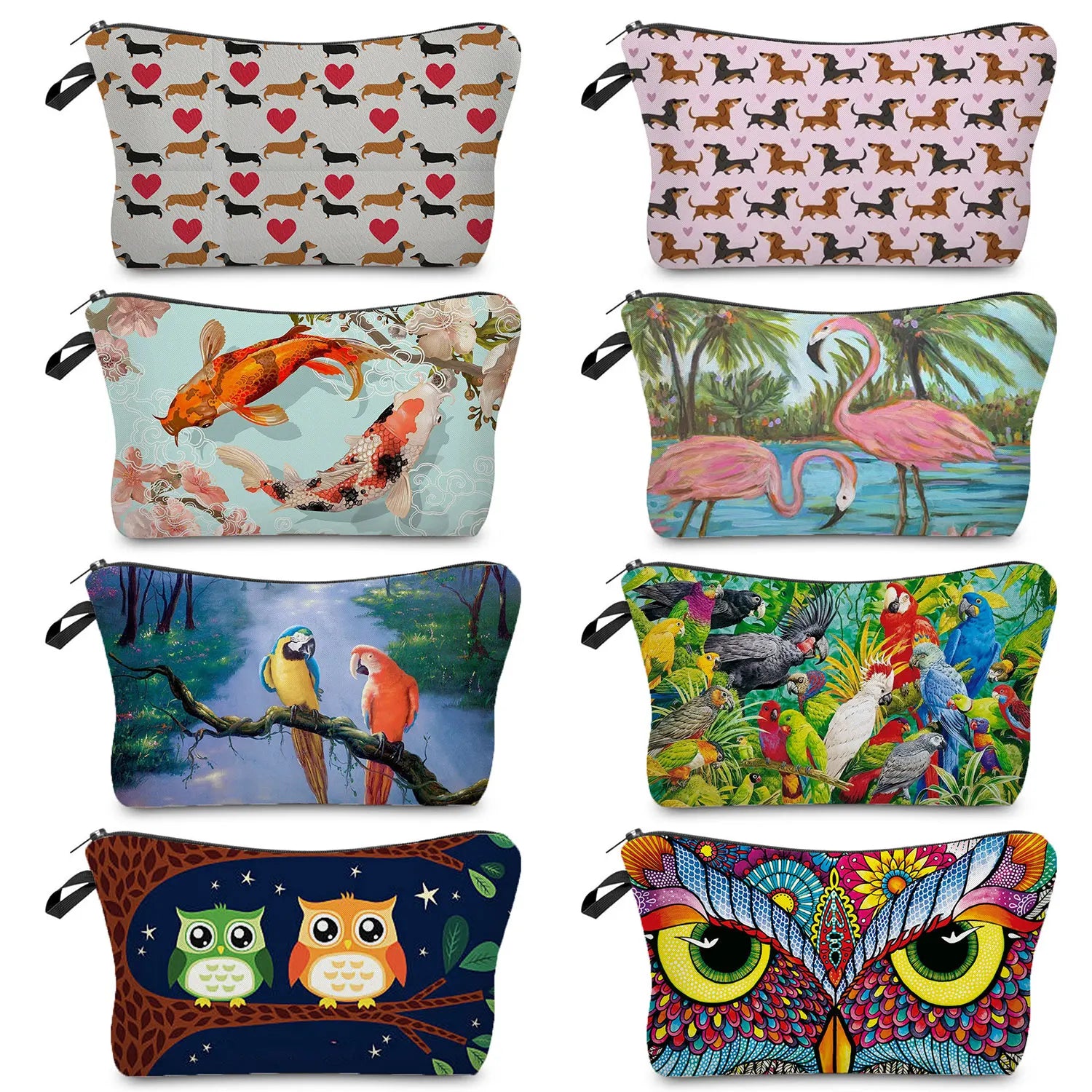 Animal Series Cat Dog Print Makeup Pouch Portable Cosmetic Bags