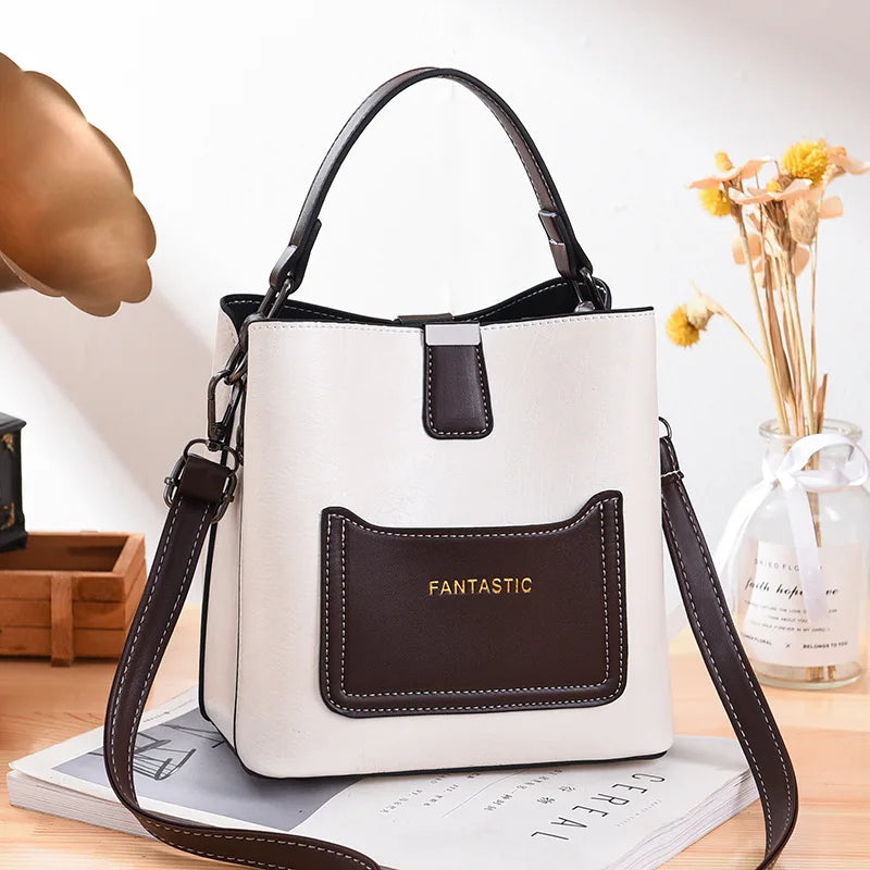 Stylish Bucket Bag Women's Full Contrast Bag